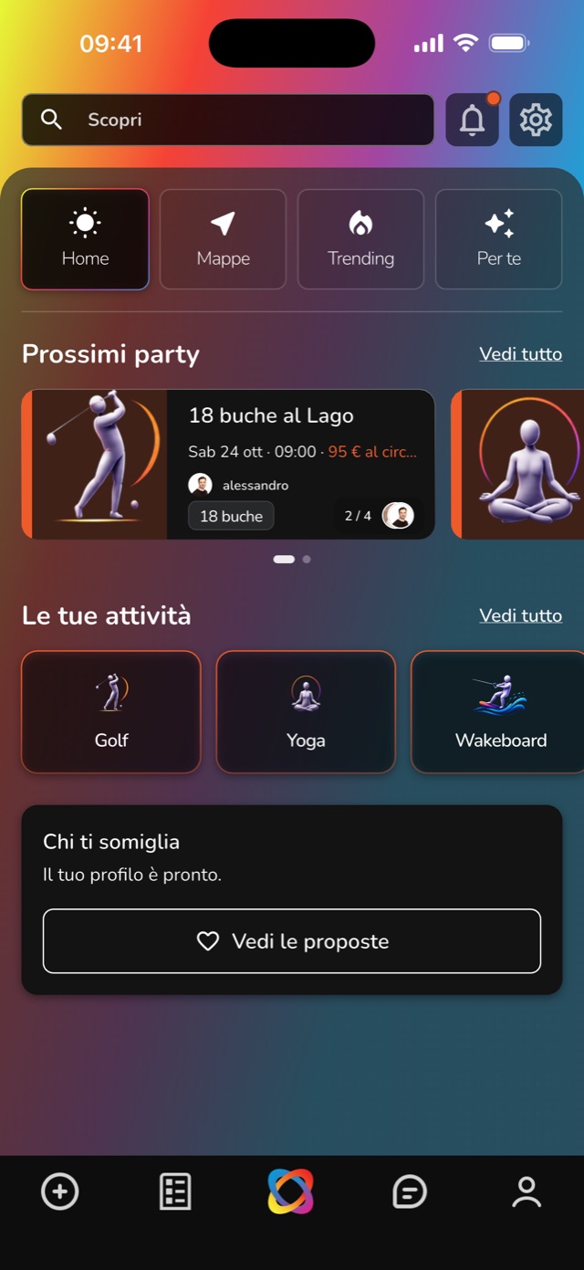 La Home di NIME: i prossimi party e le tue attività